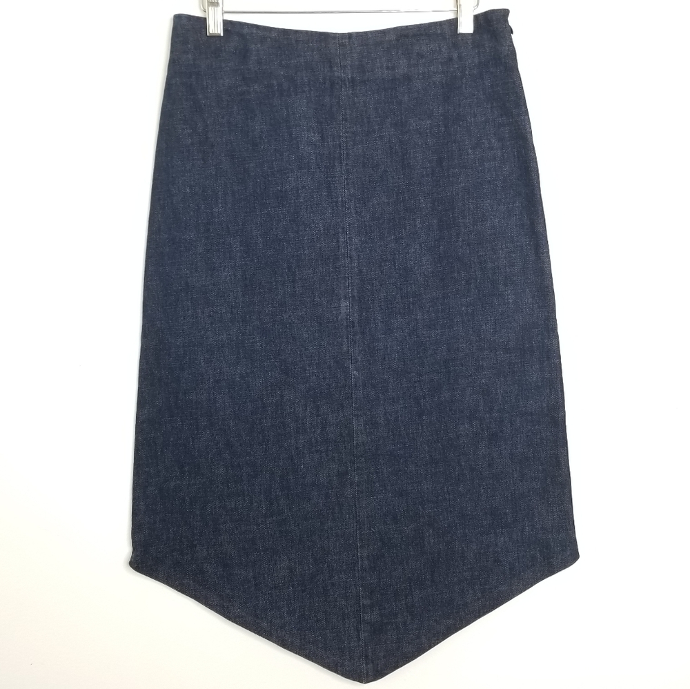 Joseph Denim Midi Pencil Skirt Dark Wash